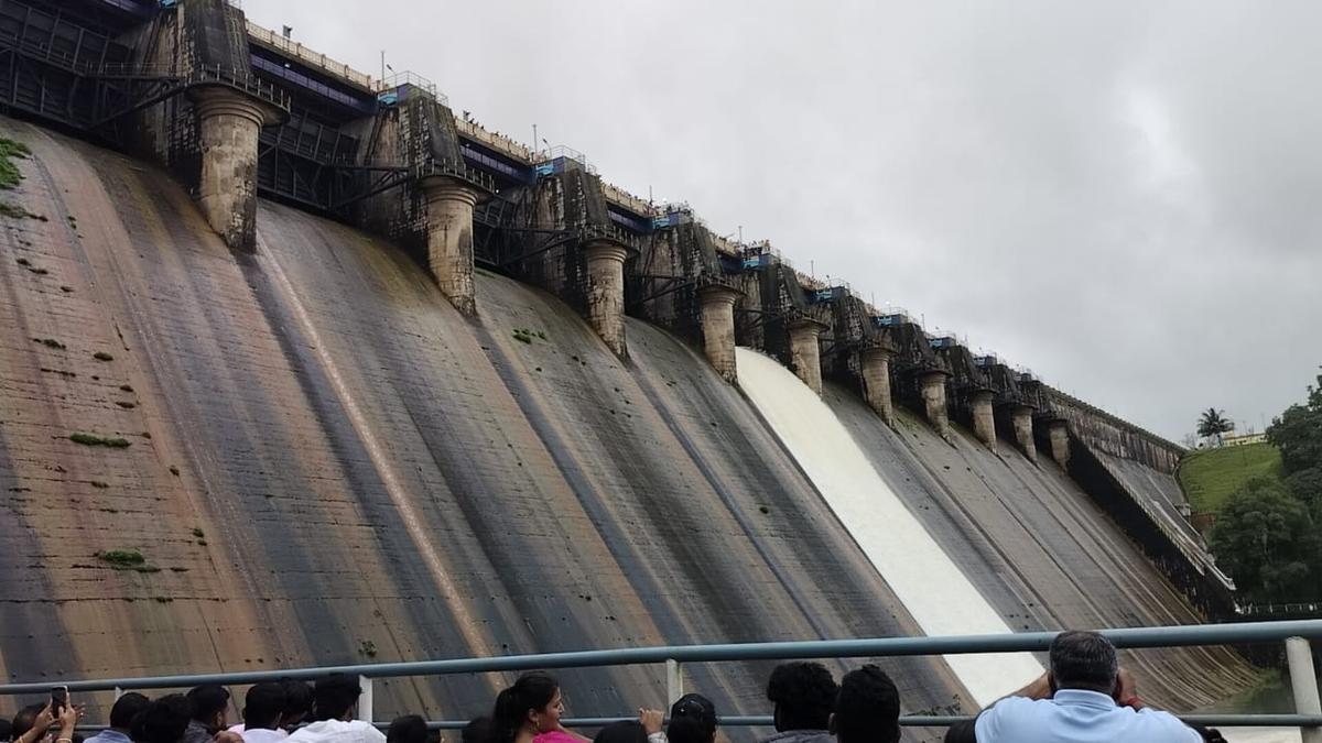 Crest gates of Linganamakki dam opened as water level continues to rise following rain in Karnataka